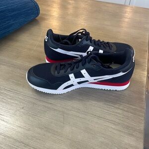 Asics Navy, White & Red Low-Profile Running Sneakers. NEW never worn. No tags.
